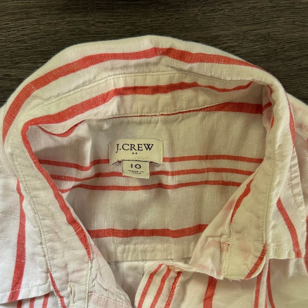 J. Crew Sleeveless Red and White Striped Midi Dress - Picture 2 of 5